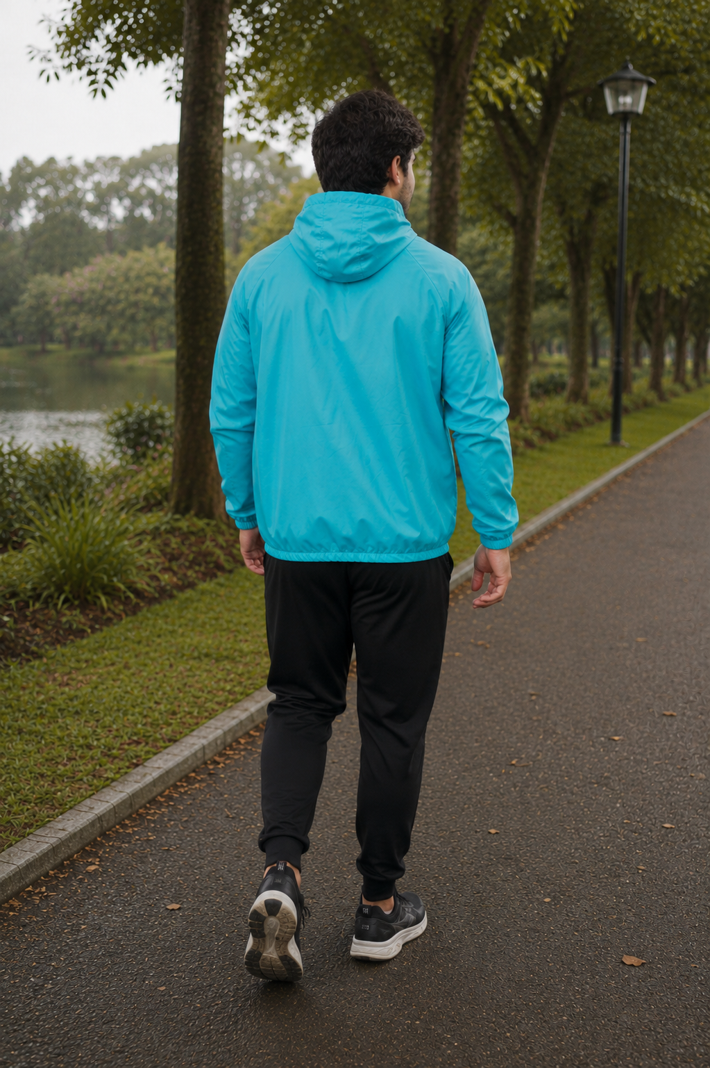 Jaqueta Corta Vento Masculina - Azul Turquesa