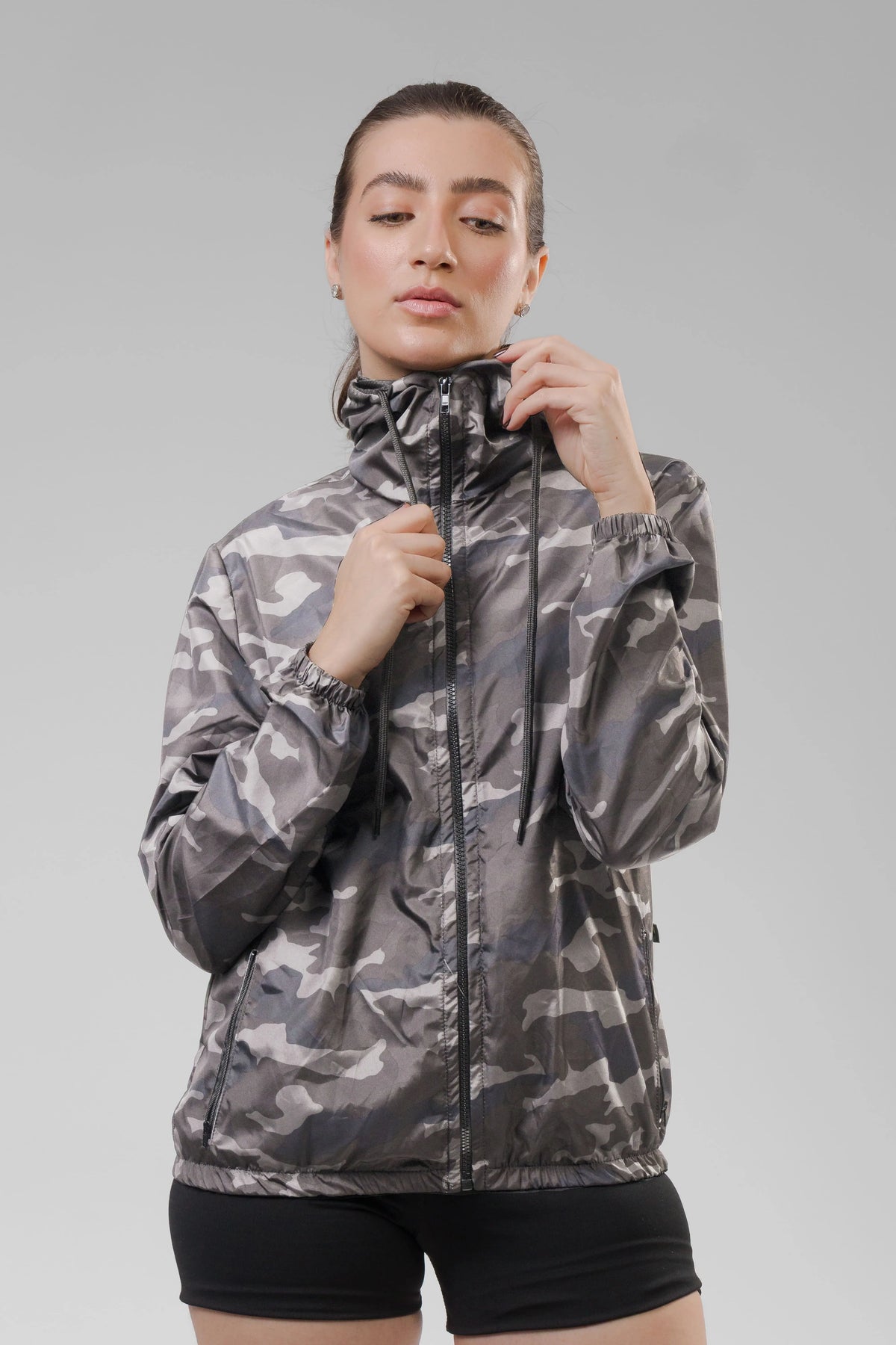 Jaqueta Corta Vento Feminina  - Camuflado Claro