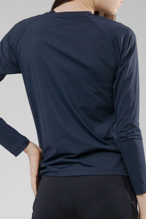 Camiseta Feminina  UV+ Azul Marinho - Manga Longa