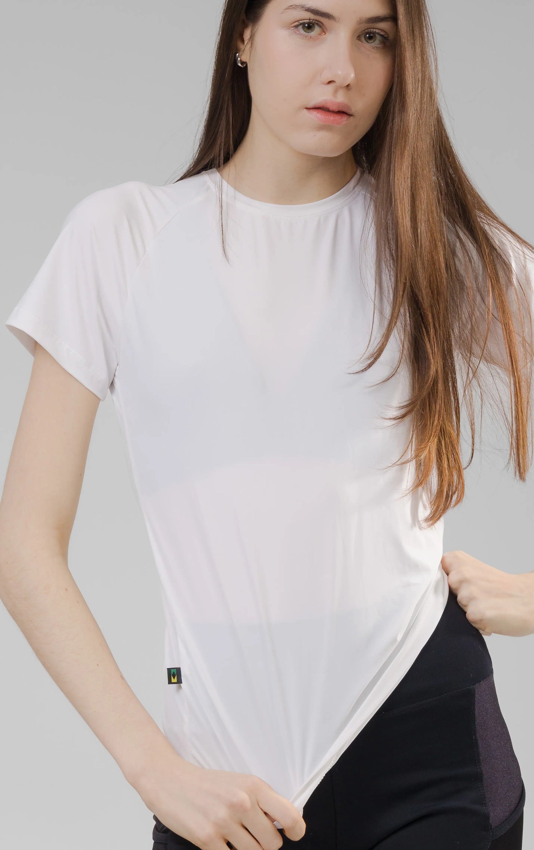 Camiseta Feminina  UV+ Branca - Manga Curta