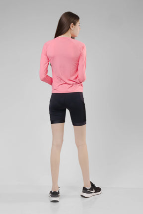 Camiseta Feminina  UV+ Rosa bebê - Manga Longa