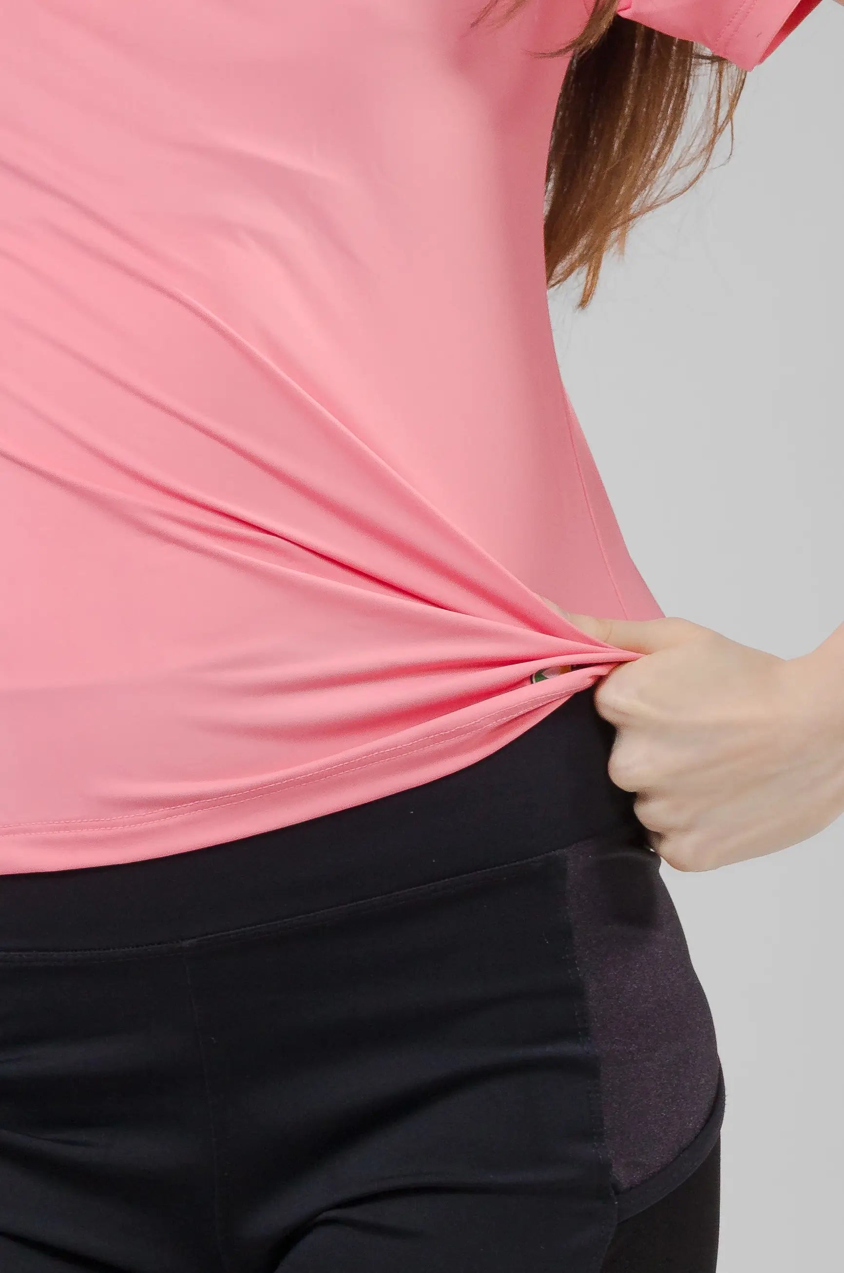 Camiseta Feminina UV+ Rosa Bebê - Manga Curta