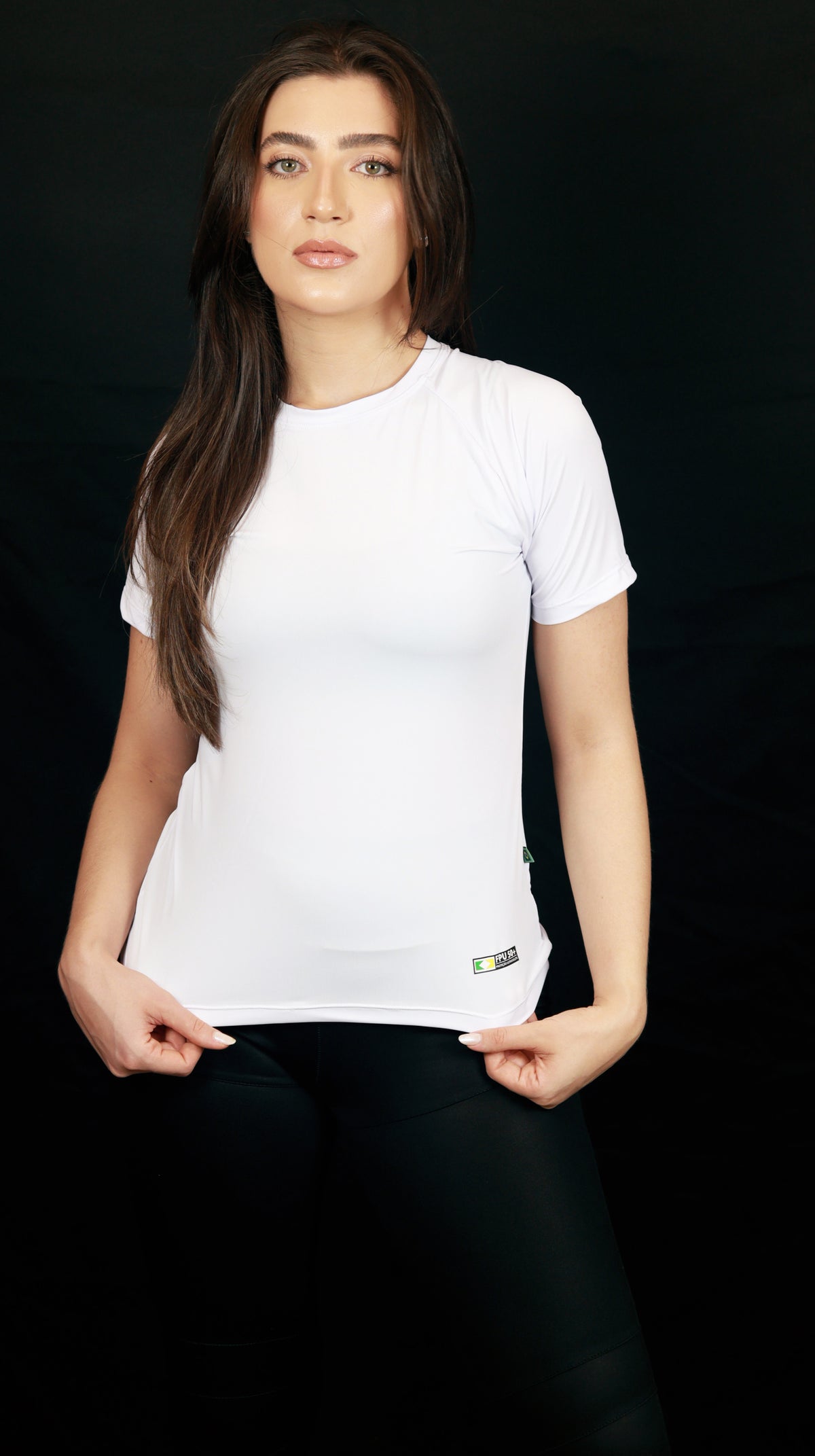 Camiseta Feminina  UV+ Branca - Manga Curta