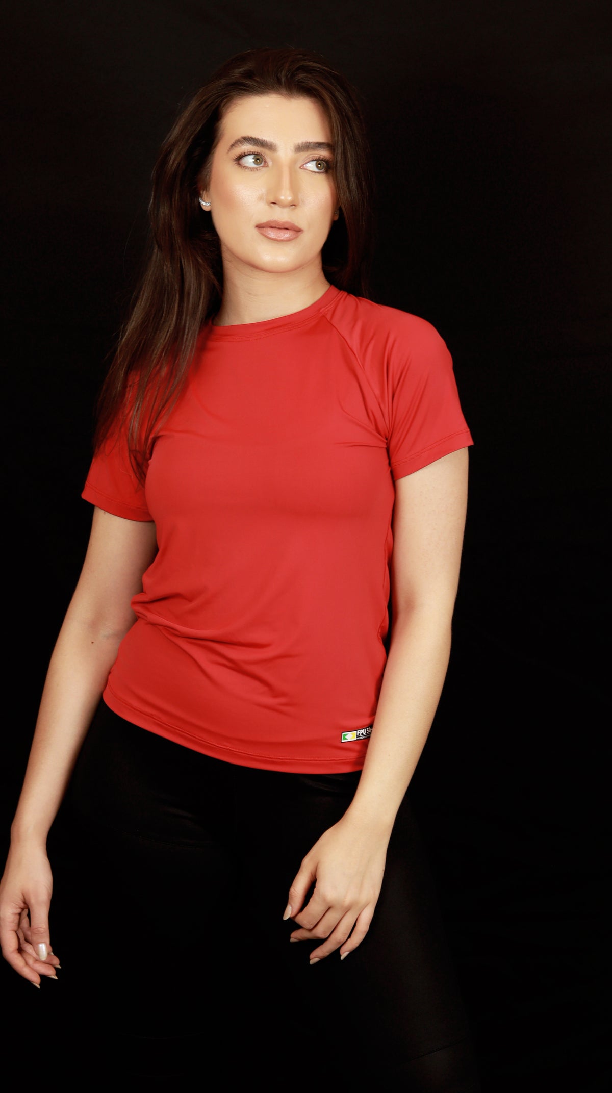 Camiseta Feminina  UV+ Vermelha - Manga Curta