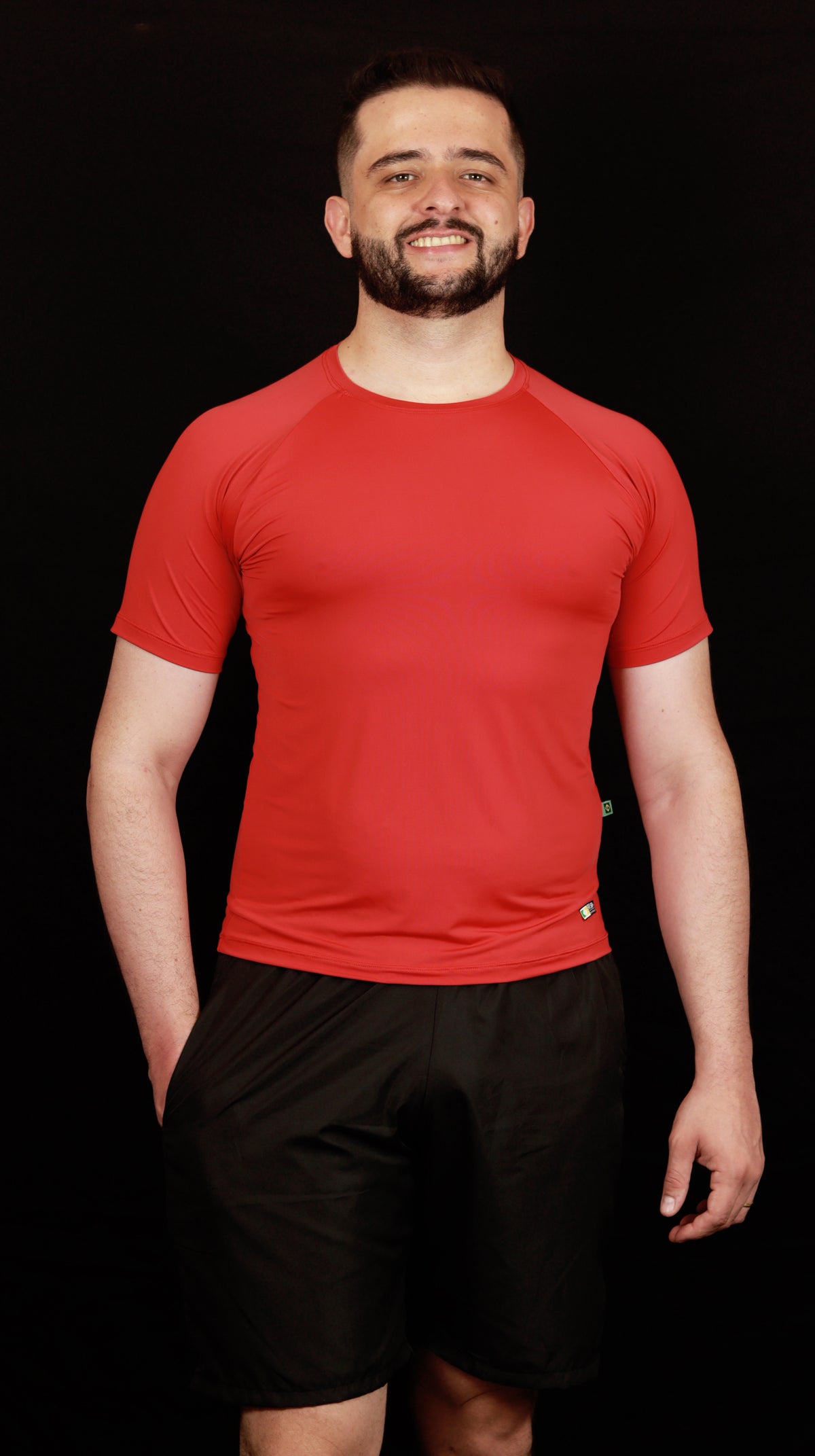 Camiseta Masculina  UV+ Vermelha - Manga Curta