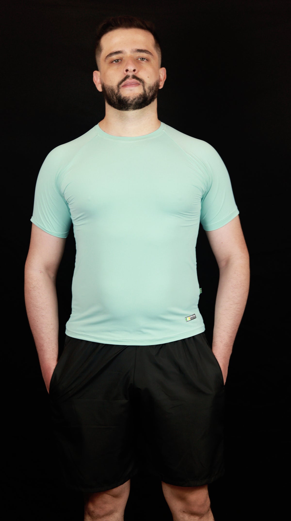 Camiseta Masculina  UV+ Azul Claro - Manga Curta