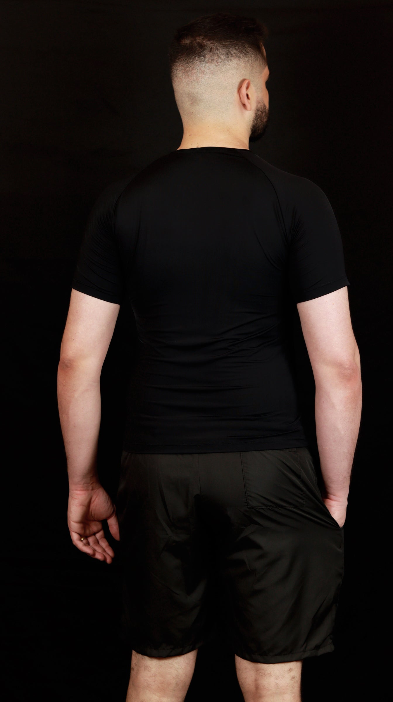 Camiseta Masculina  UV+ Preta - Manga Curta