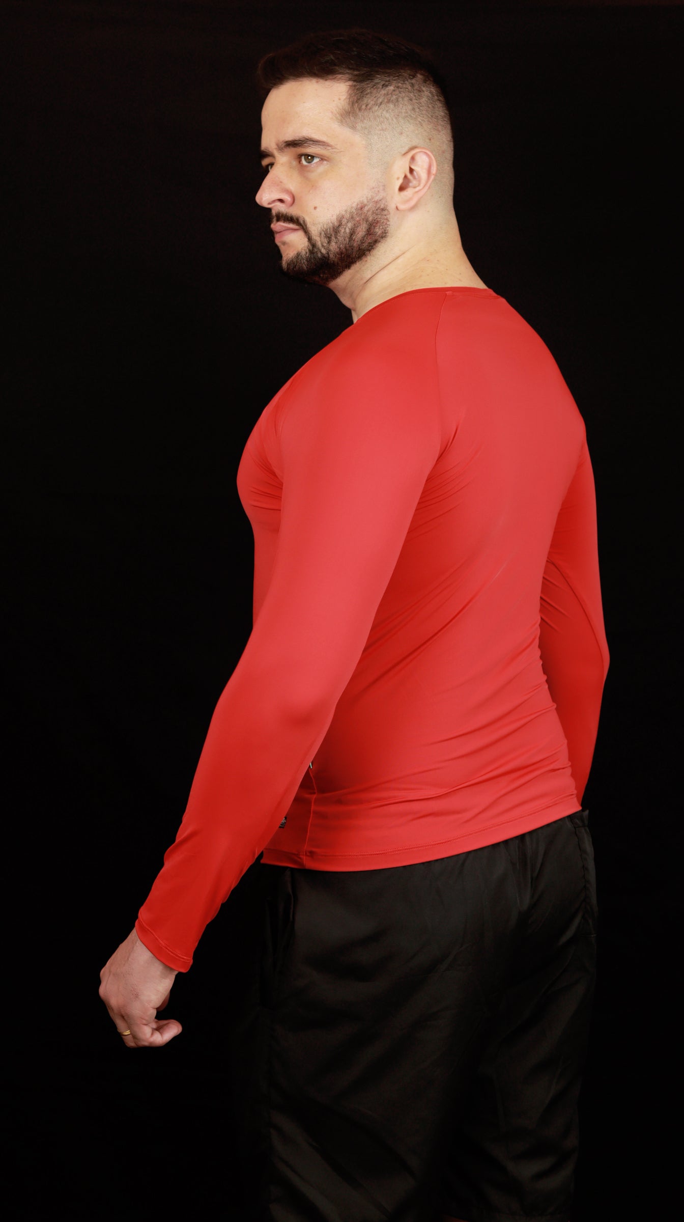 Camiseta Masculina  UV+ Vermelha - Manga Longa