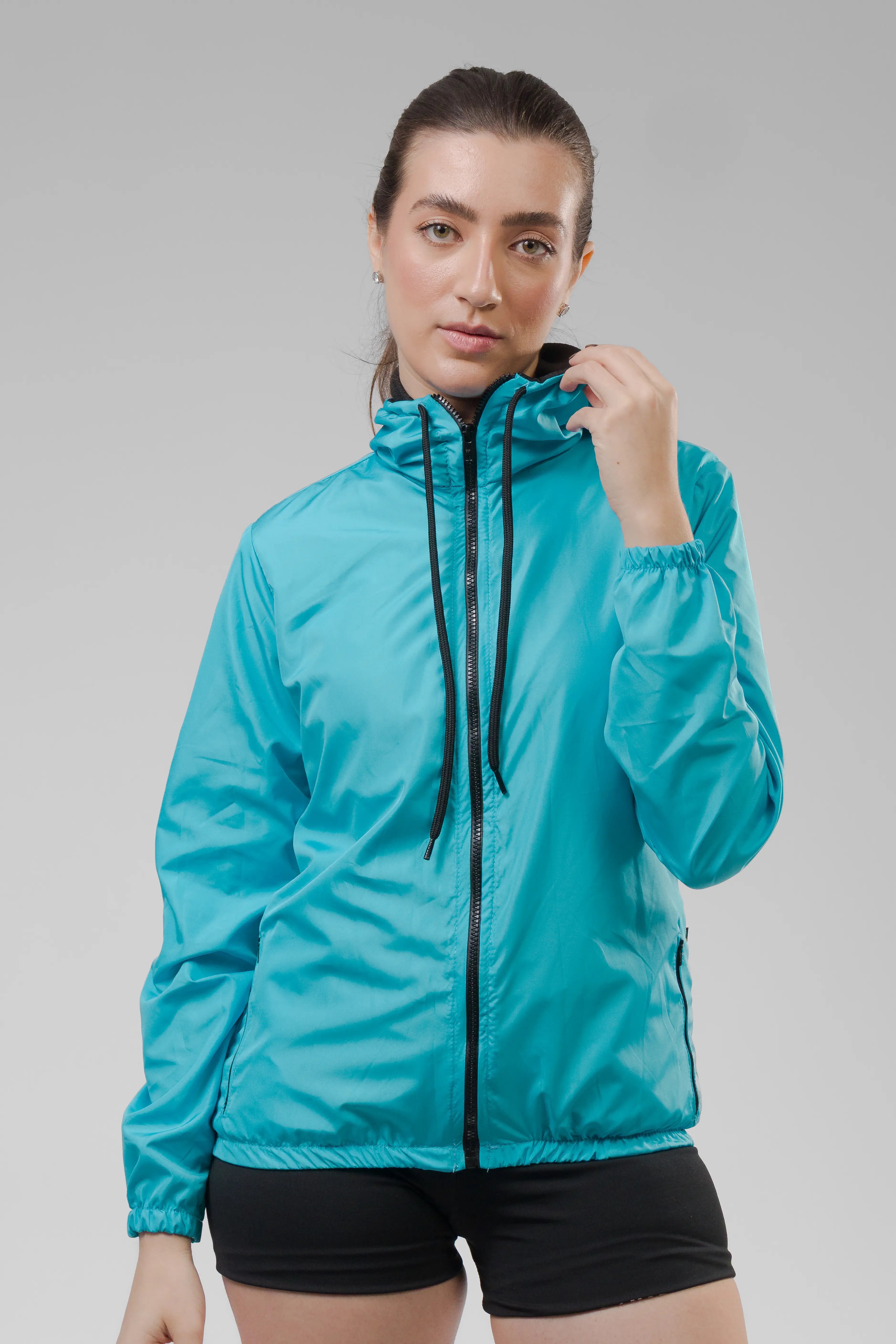 Jaqueta Corta Vento Feminino - Azul Turquesa