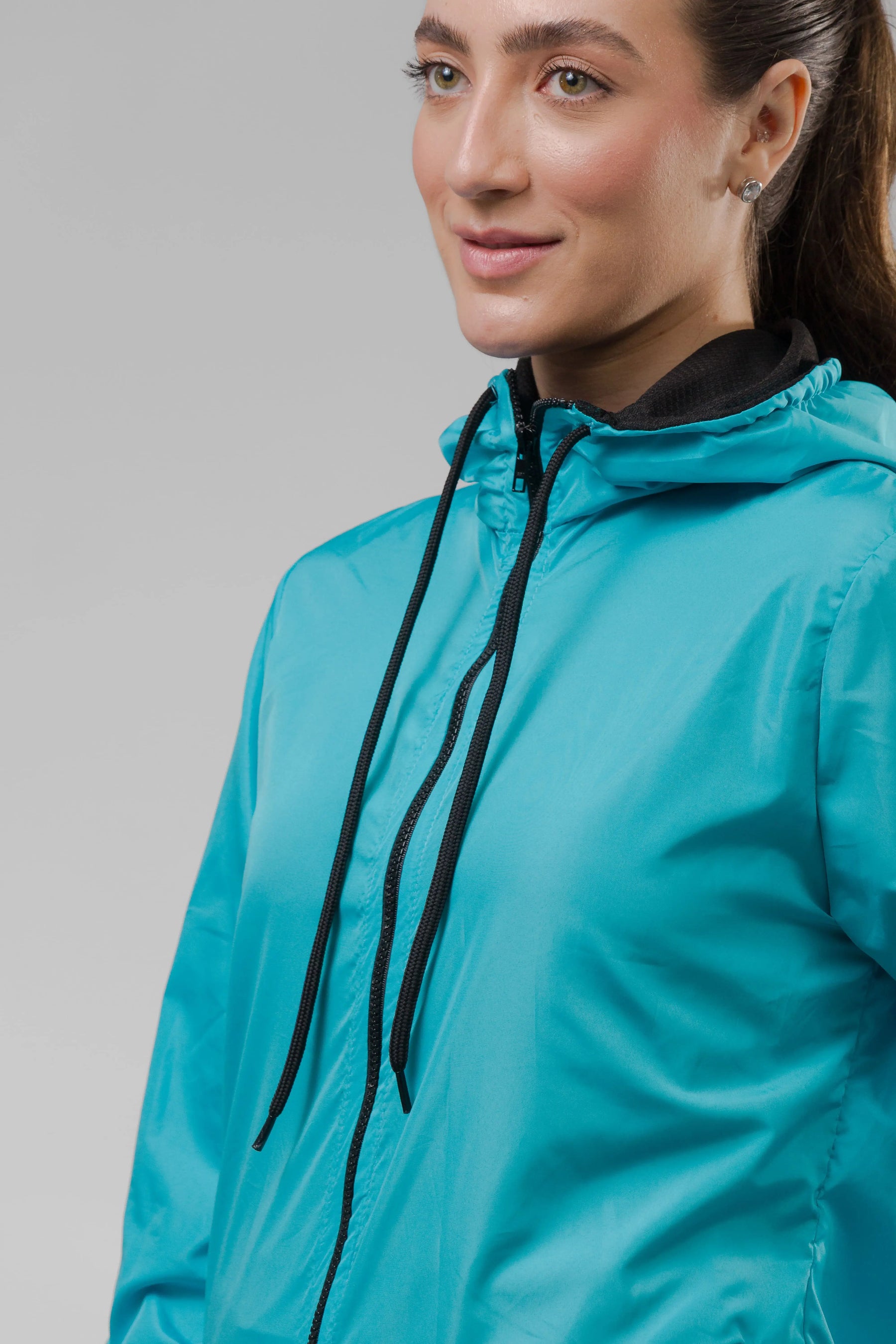 Jaqueta Corta Vento Feminino - Azul Turquesa