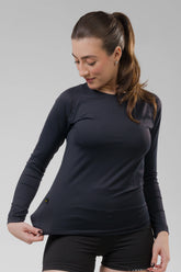 Camiseta Feminina  UV+ Preta - Manga Longa