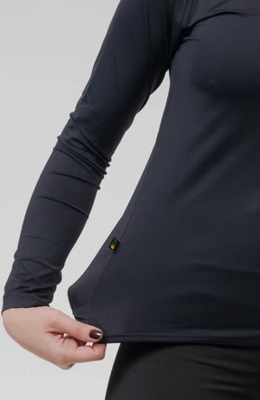 Camiseta Feminina  UV+ Preta - Manga Longa