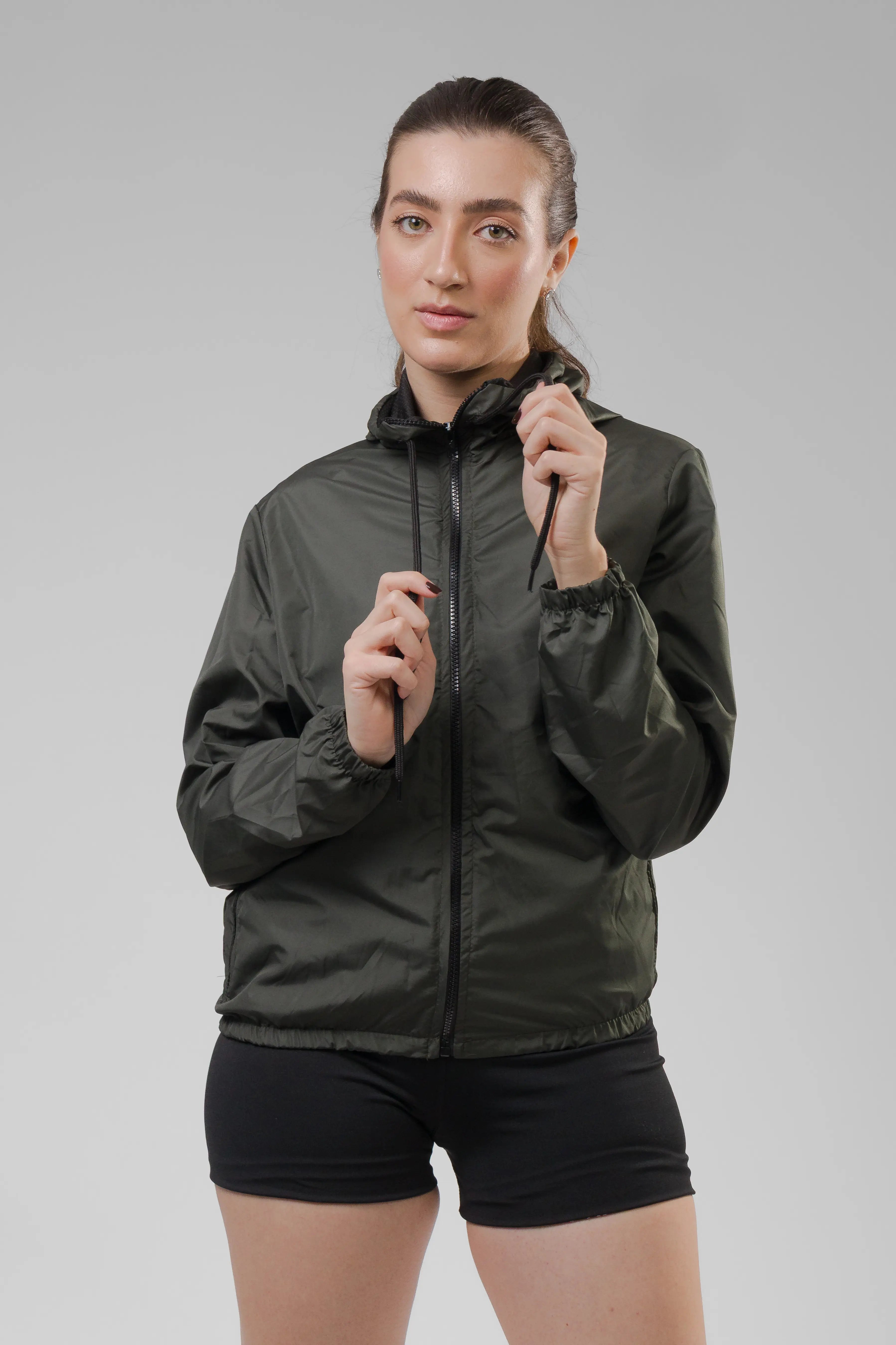 Jaqueta Corta Vento Feminina  -  Verde Escuro