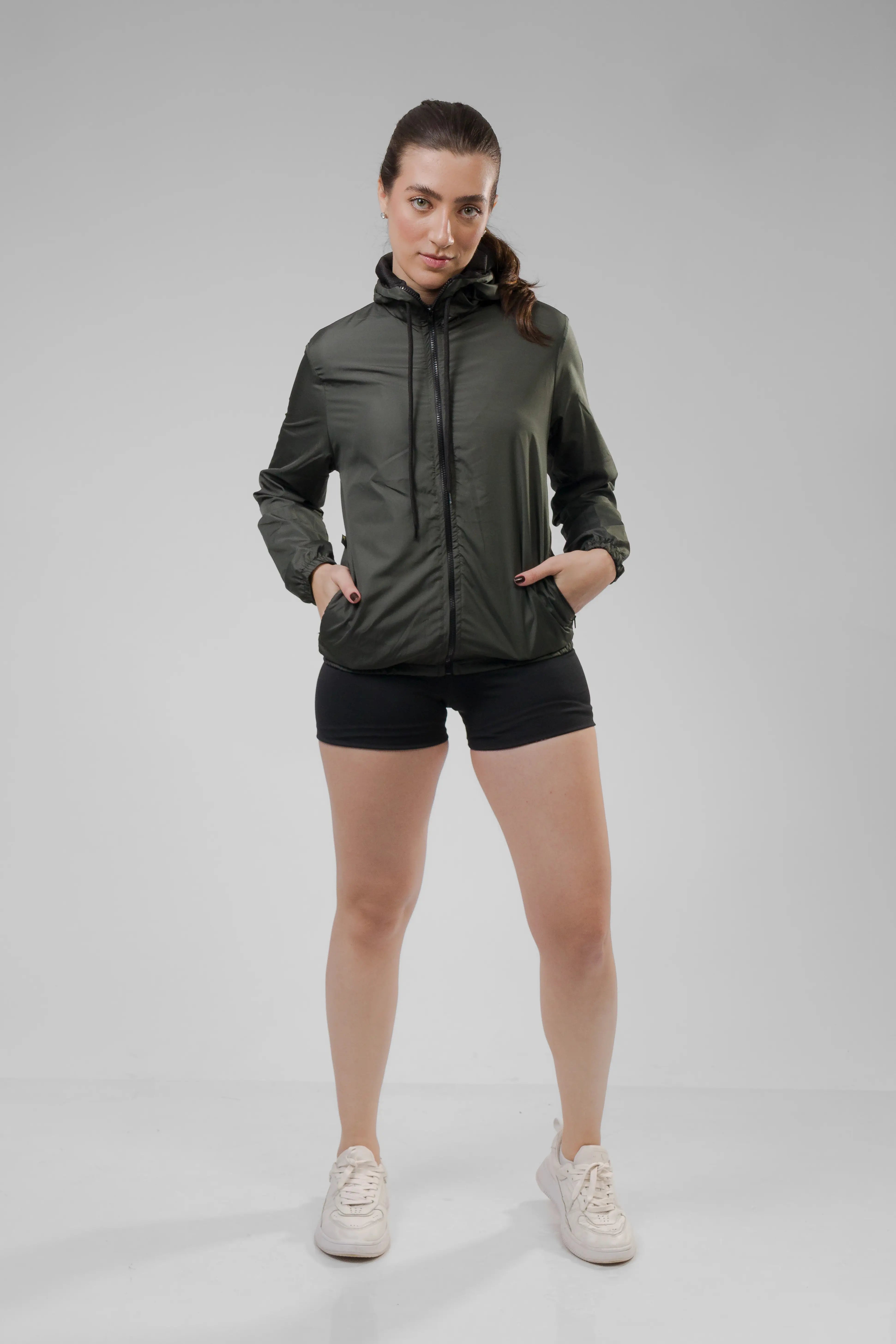 Jaqueta Corta Vento Feminina  -  Verde Escuro