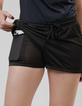 Shorts Feminino 2 em 1 - Preto