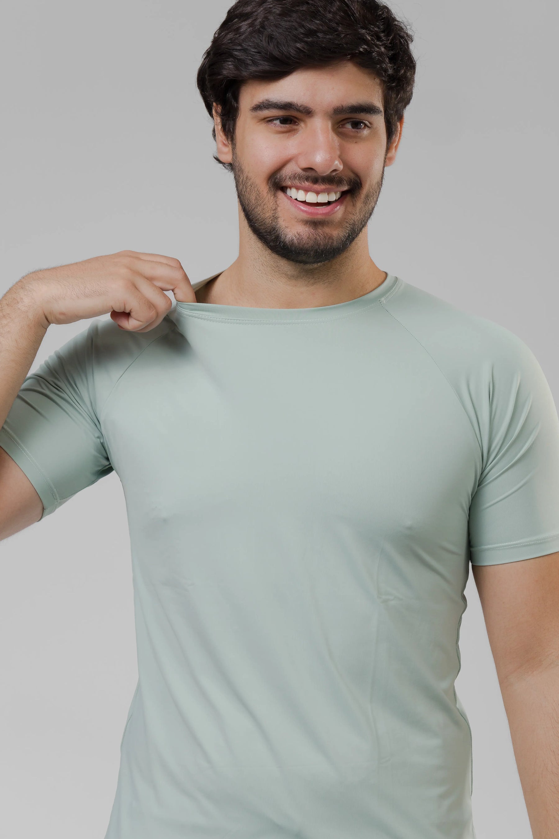 Camiseta Masculina  UV+ Azul Claro - Manga Curta