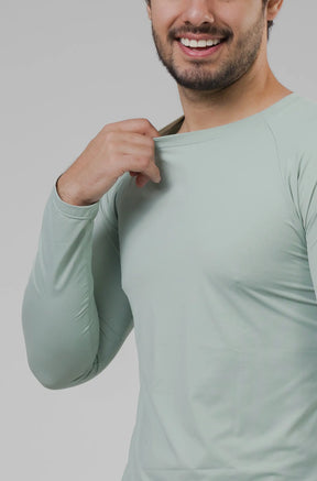 Camiseta Masculina  UV+ Azul Claro - Manga Longa