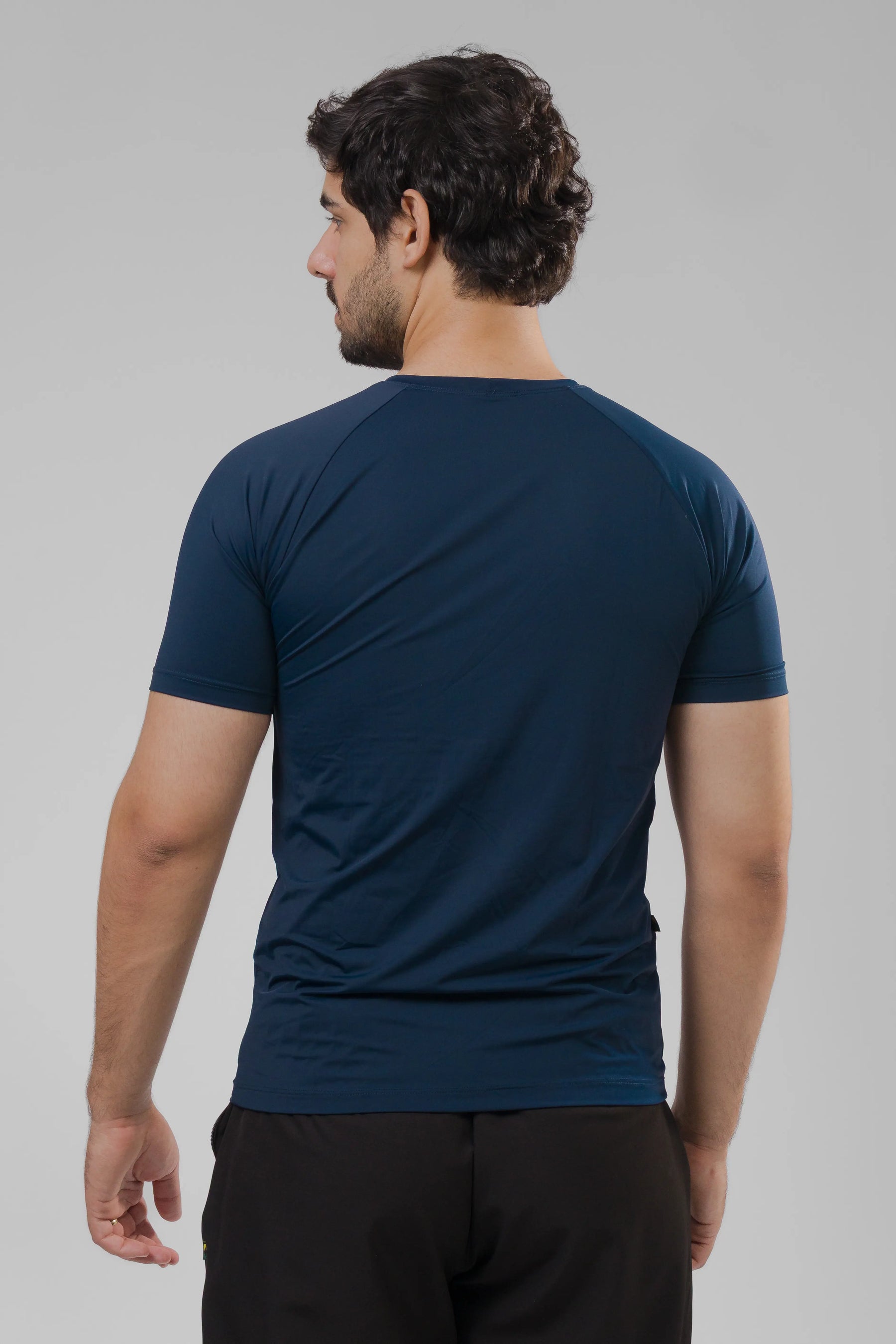 Camiseta Masculina  UV+ Azul Marinho - Manga Curta