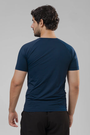 Camiseta Masculina  UV+ Azul Marinho - Manga Curta