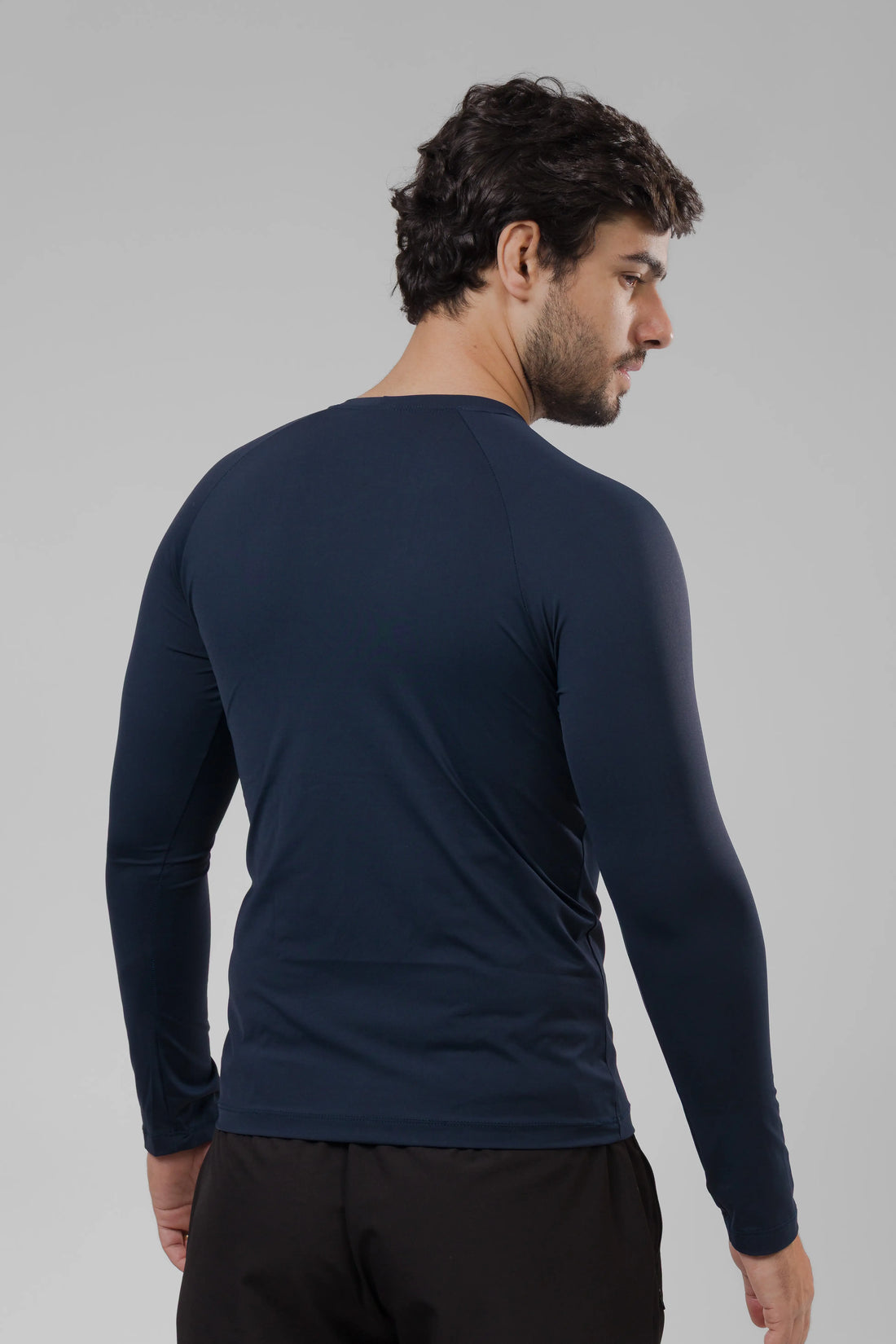 Camiseta Masculina  UV+ Azul Marinho - Manga Longa