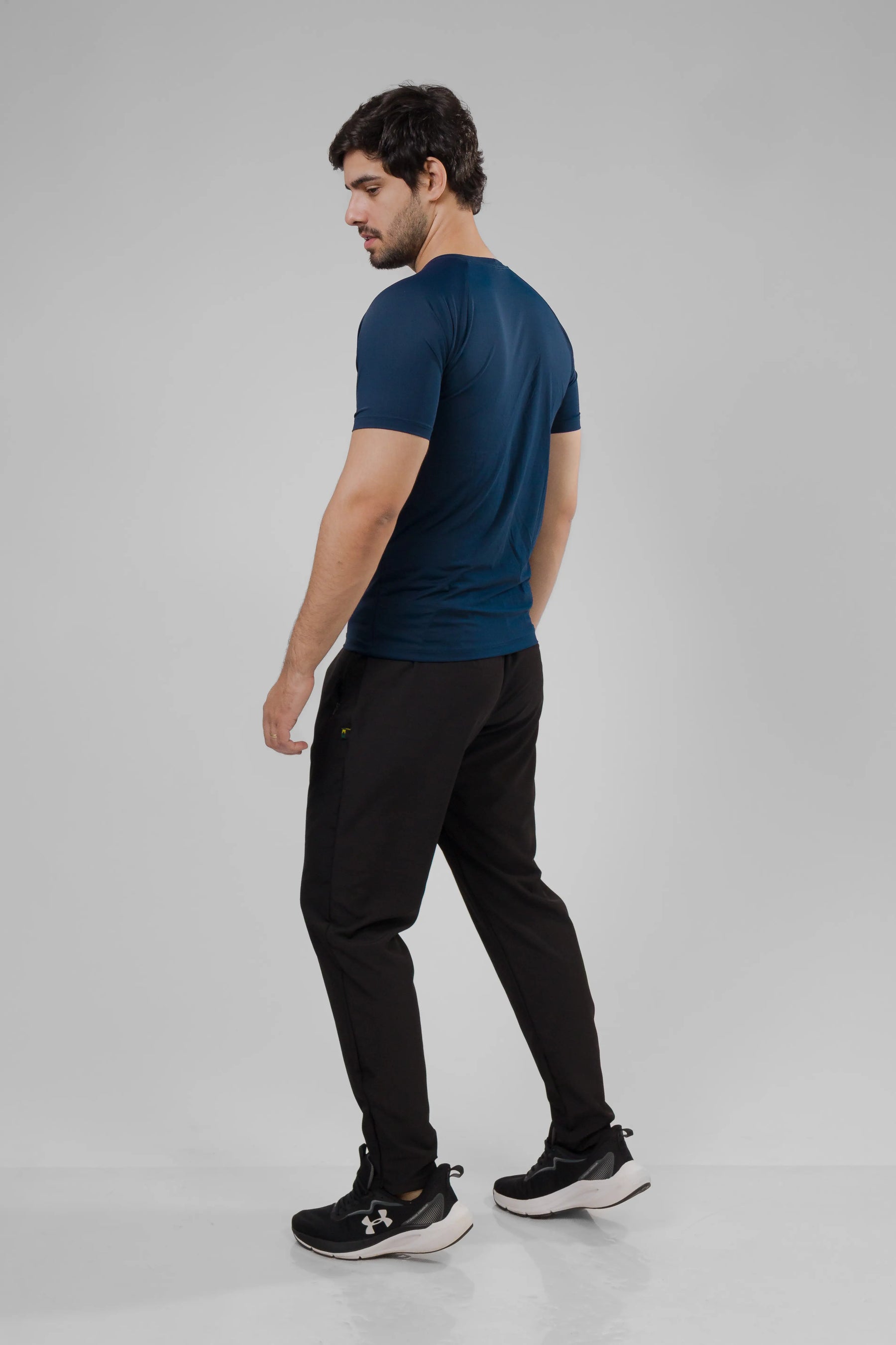 Camiseta Masculina  UV+ Azul Marinho - Manga Curta