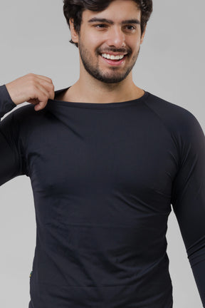 Camiseta Masculina  UV+ Preta - Manga Longa