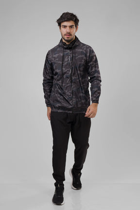 Jaqueta Corta Vento Masculina - Camuflada Escura