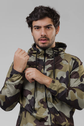 Jaqueta Corta Vento Masculina - Camuflada Verde
