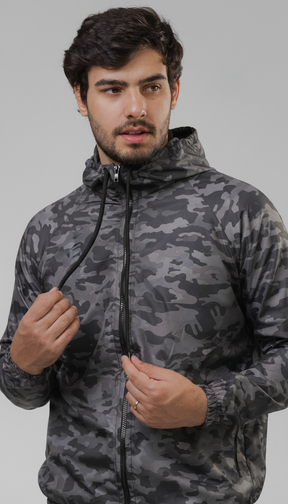 Jaqueta Corta Vento Masculina - Camuflada Claro