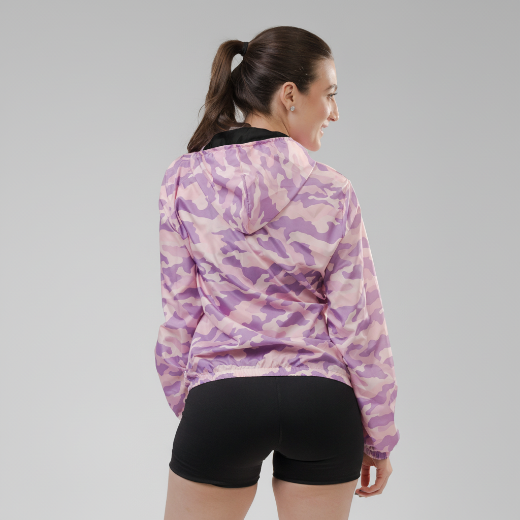 Jaqueta Corta Vento Feminina  - Camuflada Rosa