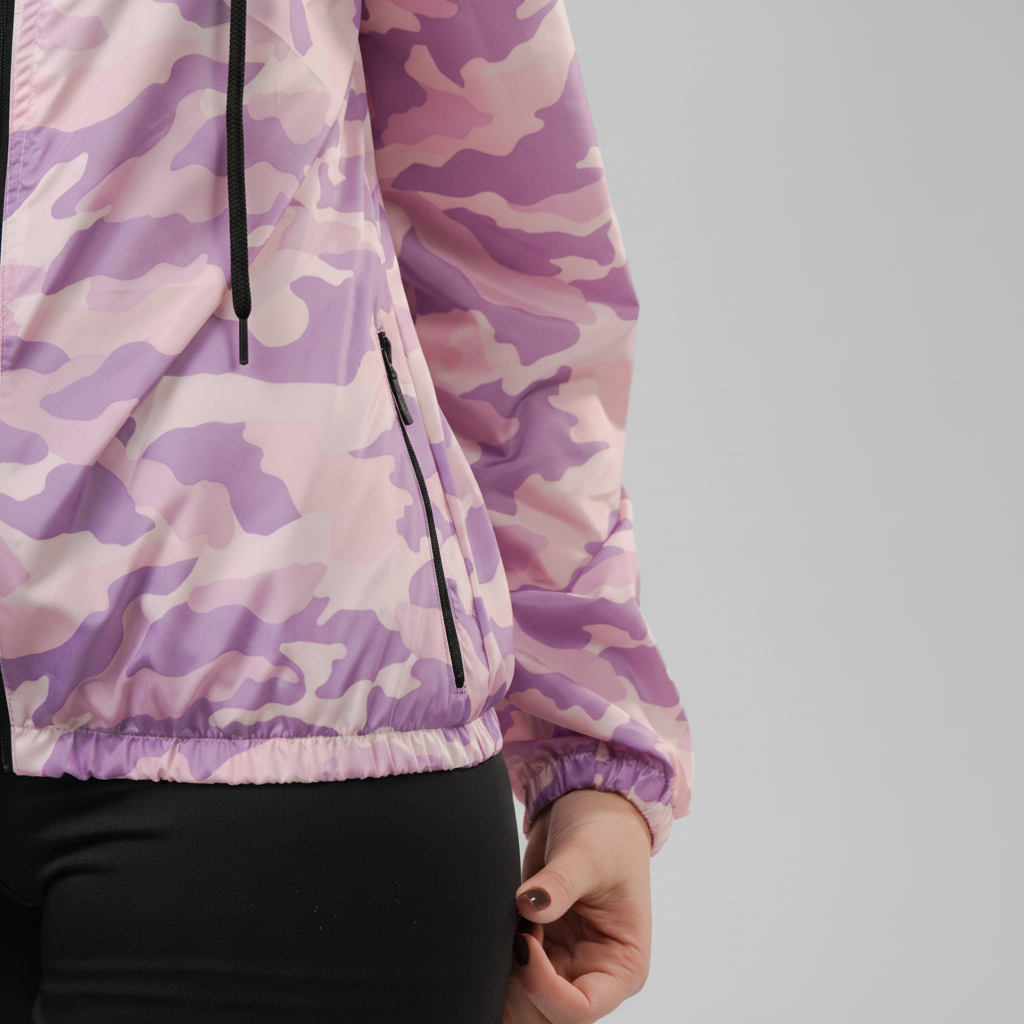 Jaqueta Corta Vento Feminina  - Camuflada Rosa