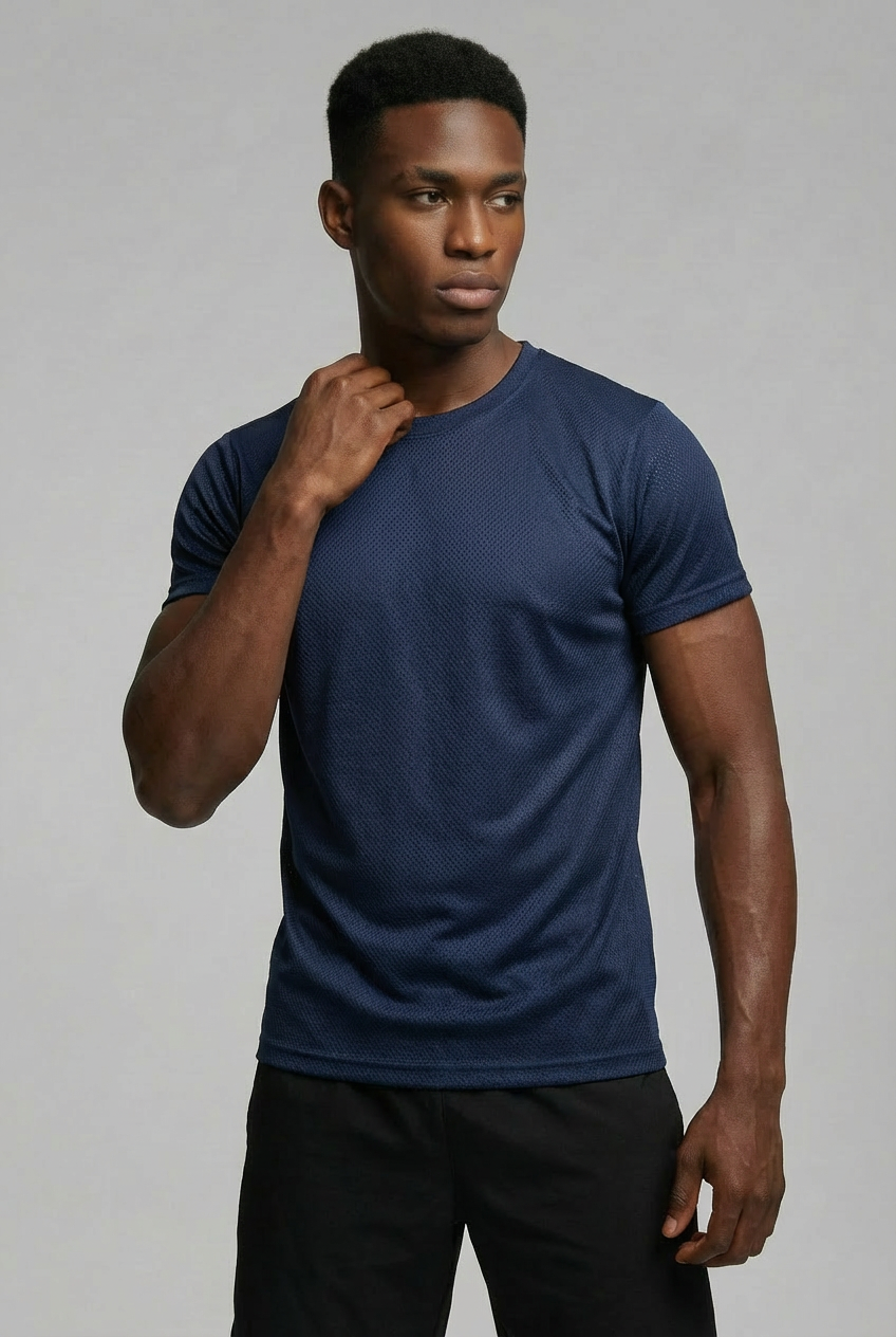 Camiseta Masculina Dry Fit UV Azul Marinho