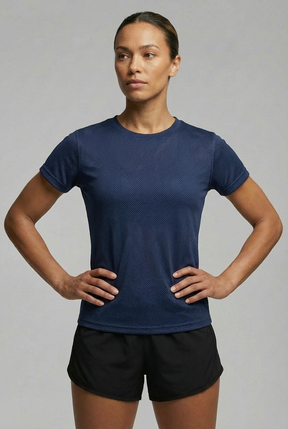 Camiseta Feminina Dry Fit UV Azul Marinho